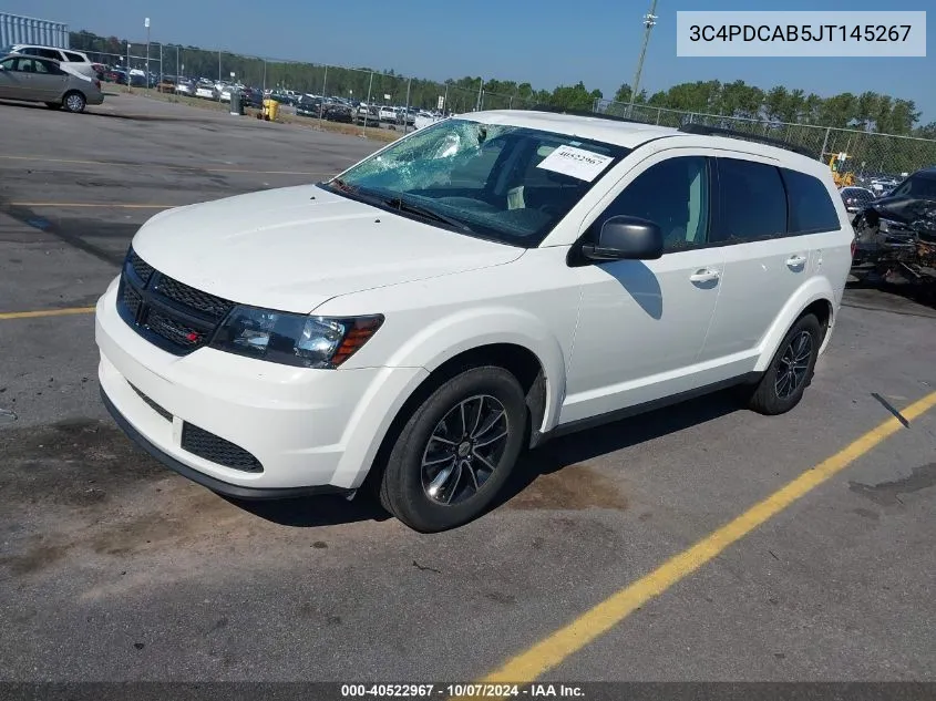 2018 Dodge Journey Se VIN: 3C4PDCAB5JT145267 Lot: 40522967