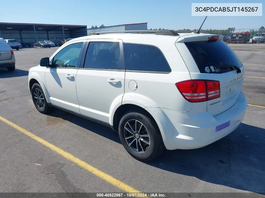 2018 Dodge Journey Se VIN: 3C4PDCAB5JT145267 Lot: 40522967