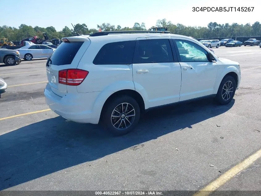 2018 Dodge Journey Se VIN: 3C4PDCAB5JT145267 Lot: 40522967