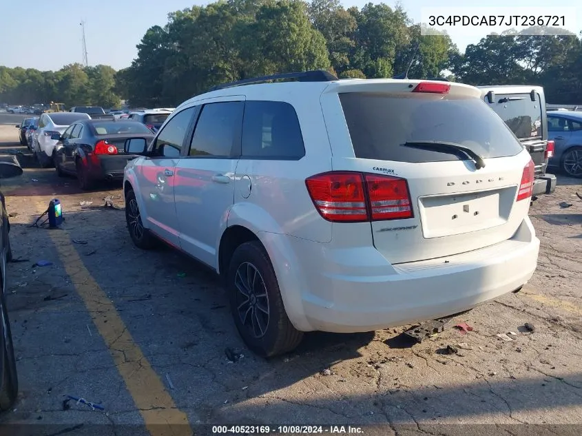 2018 Dodge Journey Se VIN: 3C4PDCAB7JT236721 Lot: 40523169