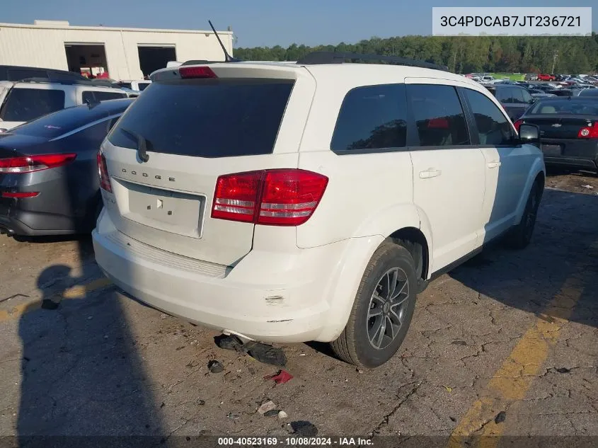 2018 Dodge Journey Se VIN: 3C4PDCAB7JT236721 Lot: 40523169