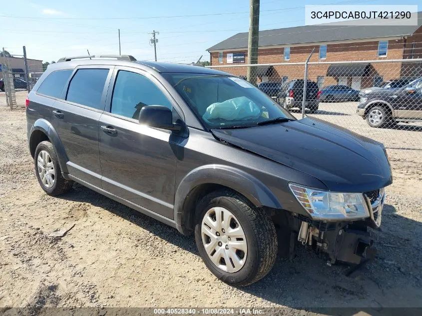 2018 Dodge Journey Se VIN: 3C4PDCAB0JT421290 Lot: 40528340