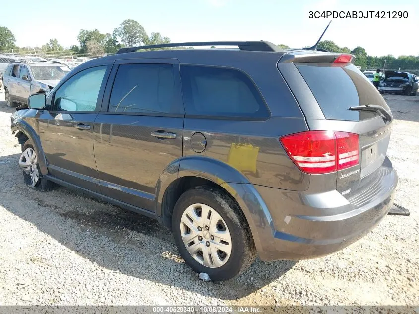 2018 Dodge Journey Se VIN: 3C4PDCAB0JT421290 Lot: 40528340