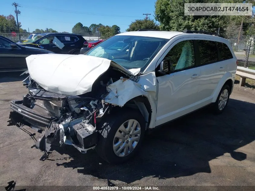 2018 Dodge Journey Se VIN: 3C4PDCAB2JT474654 Lot: 40532079