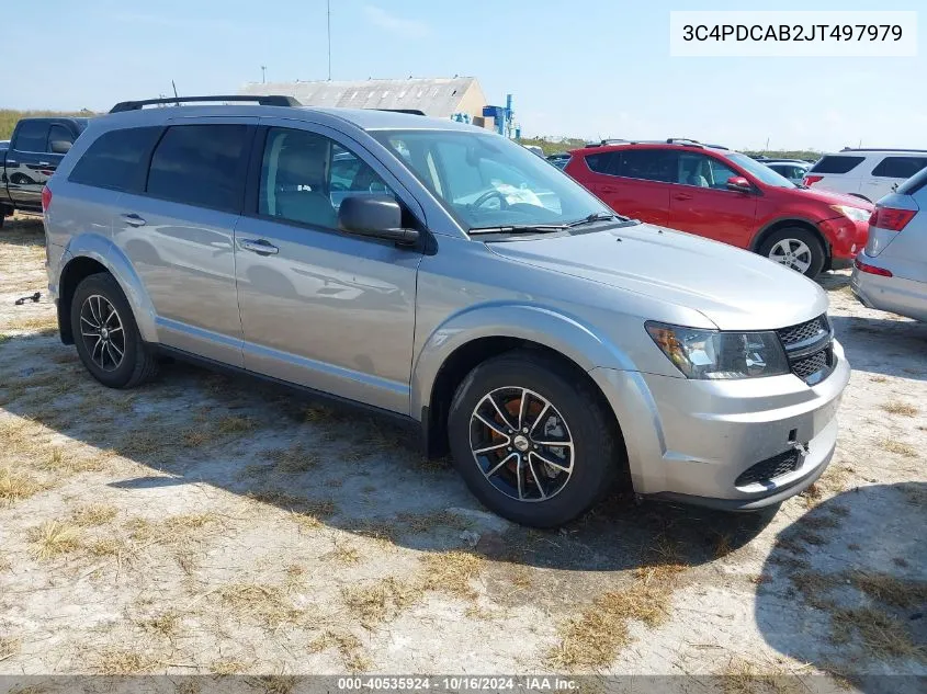 2018 Dodge Journey Se VIN: 3C4PDCAB2JT497979 Lot: 40535924