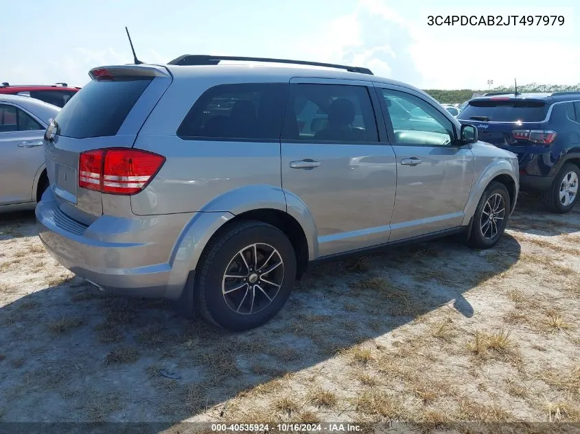 2018 Dodge Journey Se VIN: 3C4PDCAB2JT497979 Lot: 40535924