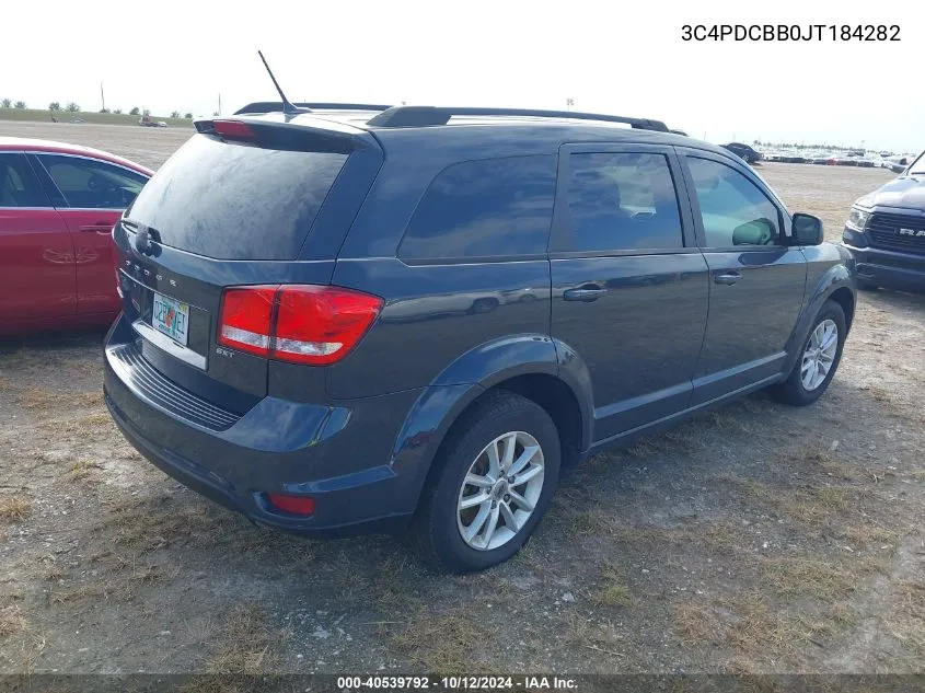 2018 Dodge Journey Sxt VIN: 3C4PDCBB0JT184282 Lot: 40539792