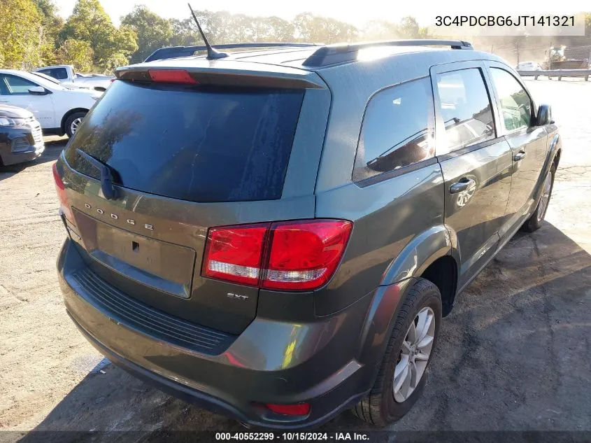 2018 Dodge Journey Sxt VIN: 3C4PDCBG6JT141321 Lot: 40552299