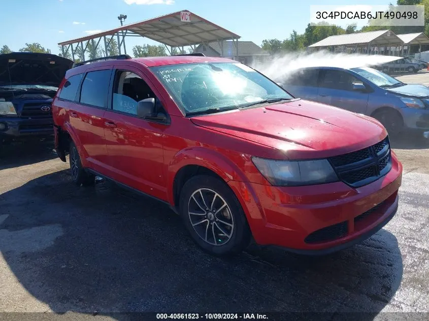 2018 Dodge Journey Se VIN: 3C4PDCAB6JT490498 Lot: 40561523