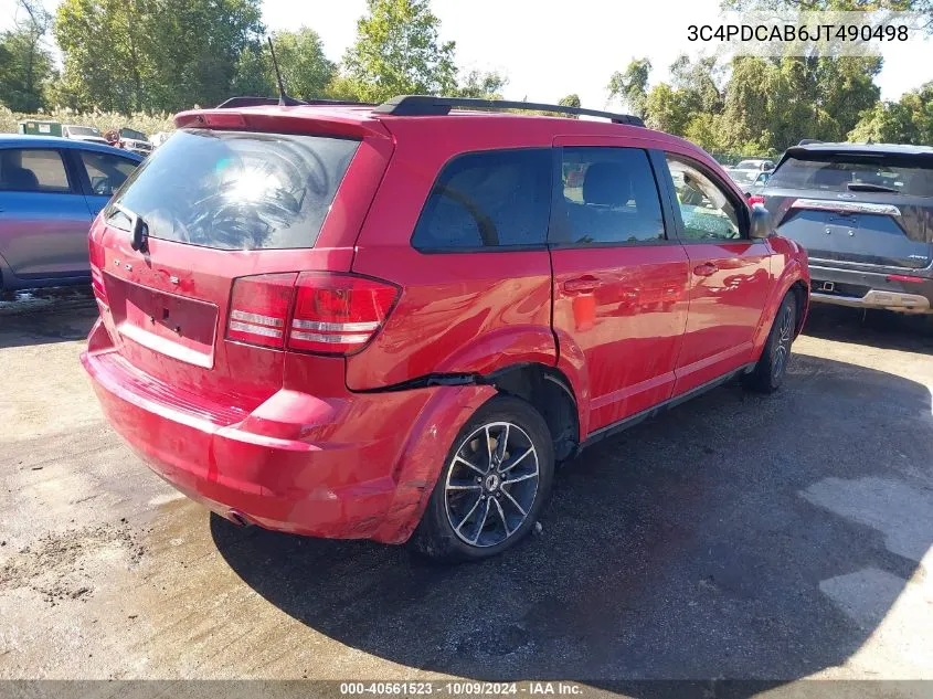 2018 Dodge Journey Se VIN: 3C4PDCAB6JT490498 Lot: 40561523