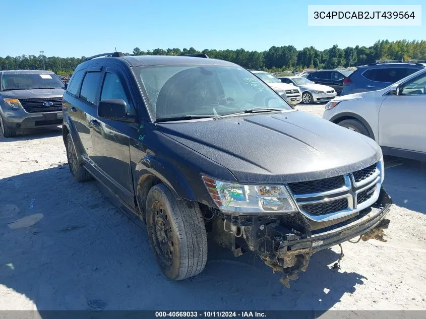 2018 Dodge Journey Se VIN: 3C4PDCAB2JT439564 Lot: 40569033