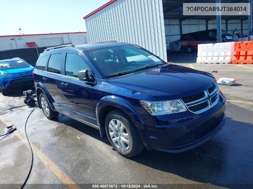 2018 Dodge Journey Se VIN: 3C4PDCAB9JT384014 Lot: 40573873