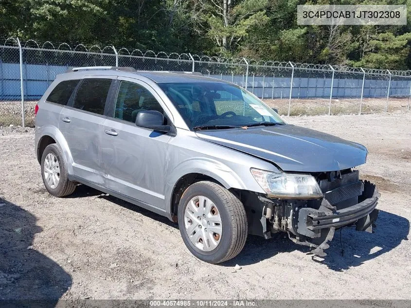 2018 Dodge Journey Se VIN: 3C4PDCAB1JT302308 Lot: 40574985