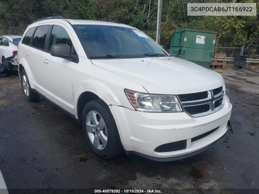 2018 Dodge Journey Se VIN: 3C4PDCAB6JT166922 Lot: 40579392