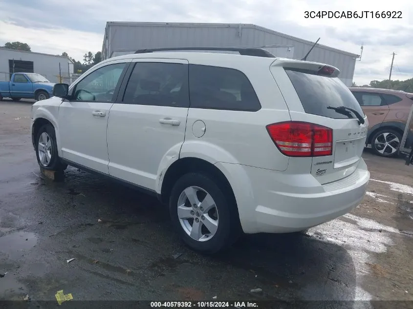 2018 Dodge Journey Se VIN: 3C4PDCAB6JT166922 Lot: 40579392