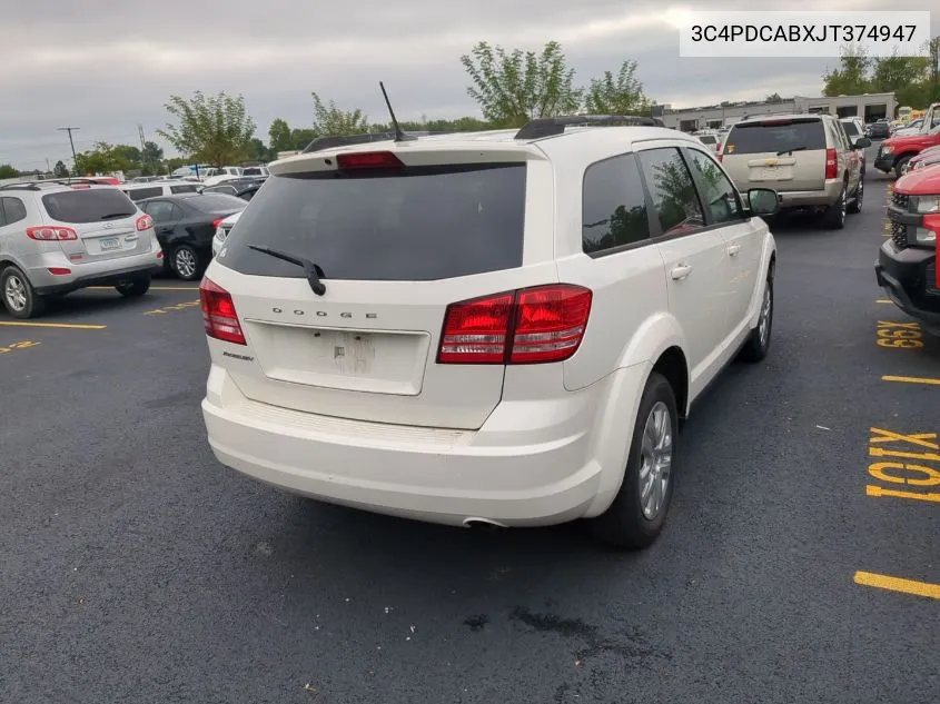 2018 Dodge Journey Se VIN: 3C4PDCABXJT374947 Lot: 40580577