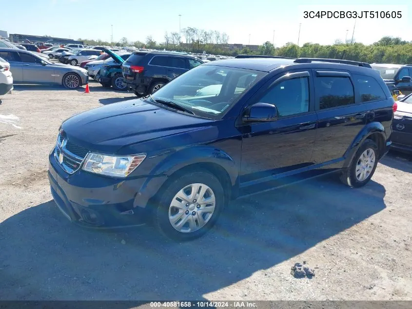 2018 Dodge Journey Sxt VIN: 3C4PDCBG3JT510605 Lot: 40581658