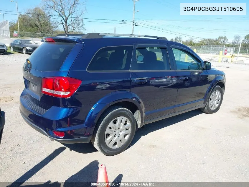 2018 Dodge Journey Sxt VIN: 3C4PDCBG3JT510605 Lot: 40581658