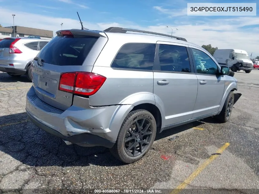 2018 Dodge Journey Gt VIN: 3C4PDCEGXJT515490 Lot: 40588067