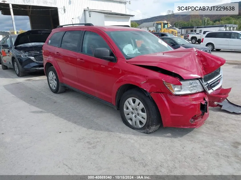 2018 Dodge Journey Se VIN: 3C4PDCAB7JT229638 Lot: 40589340