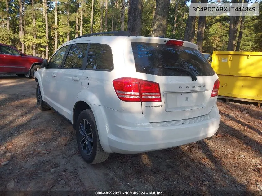 2018 Dodge Journey Se VIN: 3C4PDCABXJT444849 Lot: 40592927