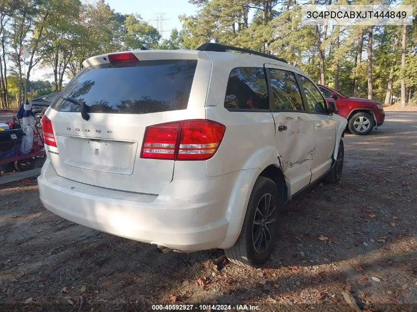 2018 Dodge Journey Se VIN: 3C4PDCABXJT444849 Lot: 40592927