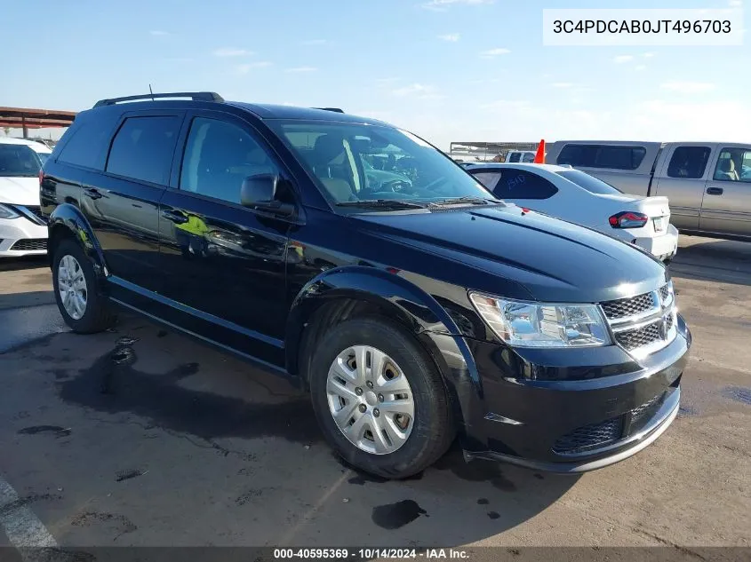 2018 Dodge Journey Se VIN: 3C4PDCAB0JT496703 Lot: 40595369