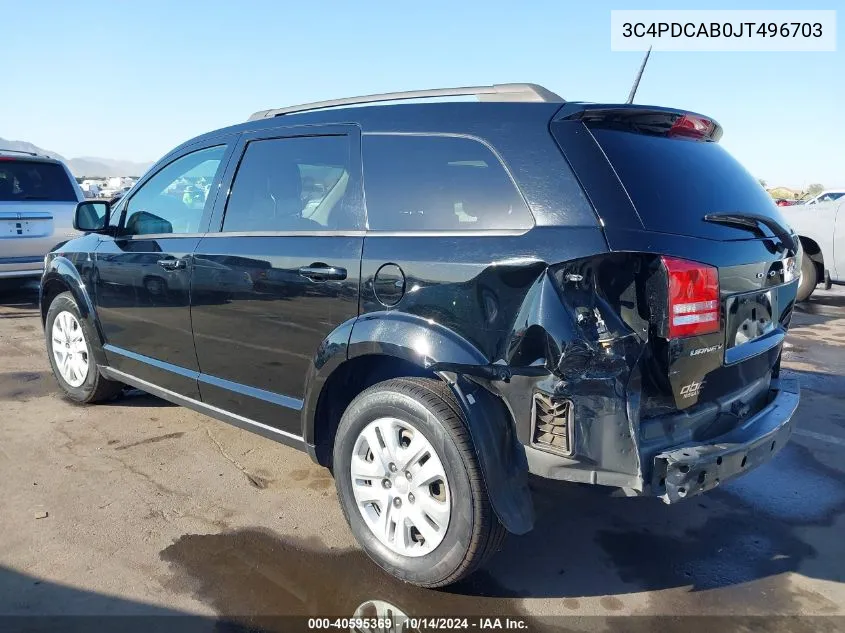 2018 Dodge Journey Se VIN: 3C4PDCAB0JT496703 Lot: 40595369