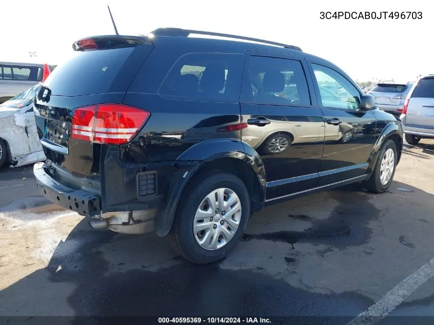 2018 Dodge Journey Se VIN: 3C4PDCAB0JT496703 Lot: 40595369