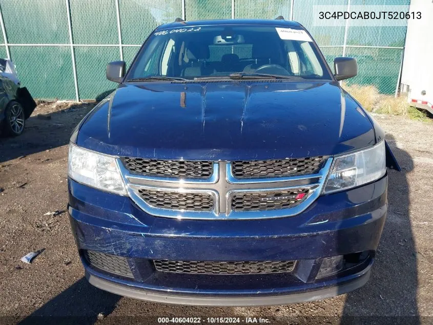 2018 Dodge Journey Se VIN: 3C4PDCAB0JT520613 Lot: 40604022