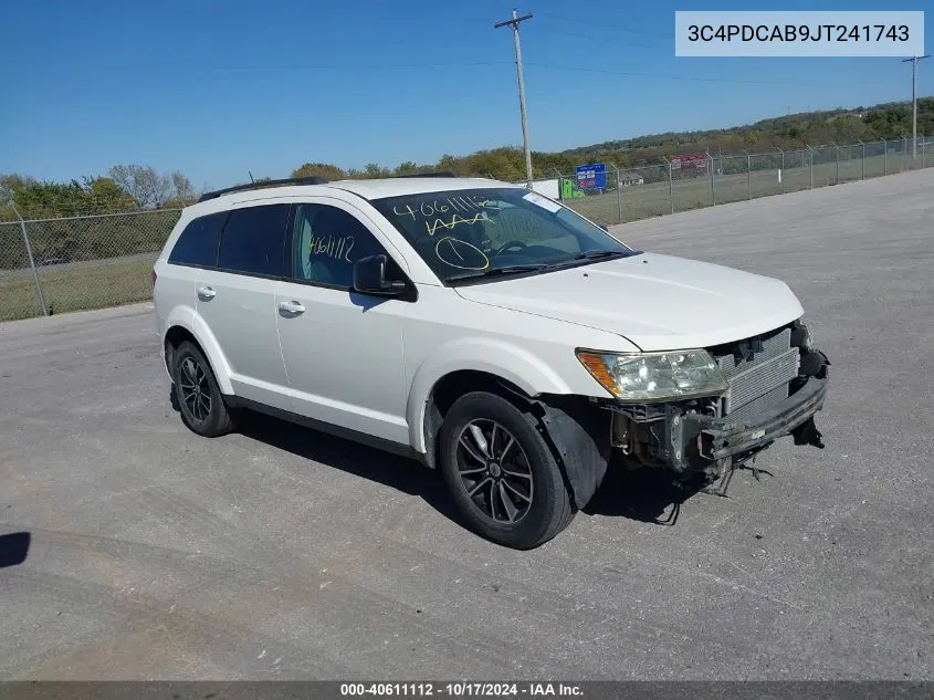 2018 Dodge Journey Se VIN: 3C4PDCAB9JT241743 Lot: 40611112