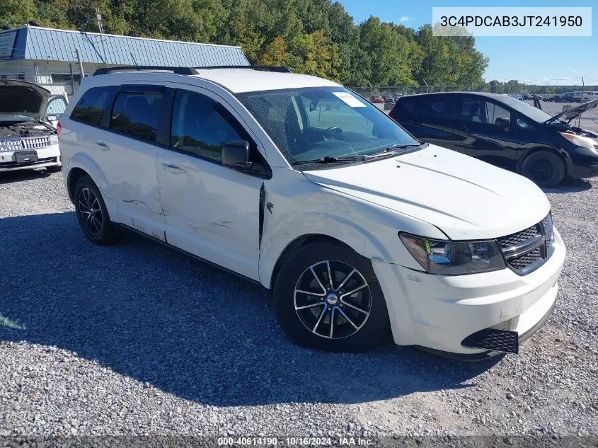 2018 Dodge Journey Se VIN: 3C4PDCAB3JT241950 Lot: 40614190