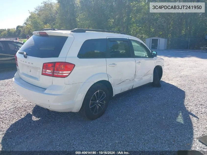 2018 Dodge Journey Se VIN: 3C4PDCAB3JT241950 Lot: 40614190