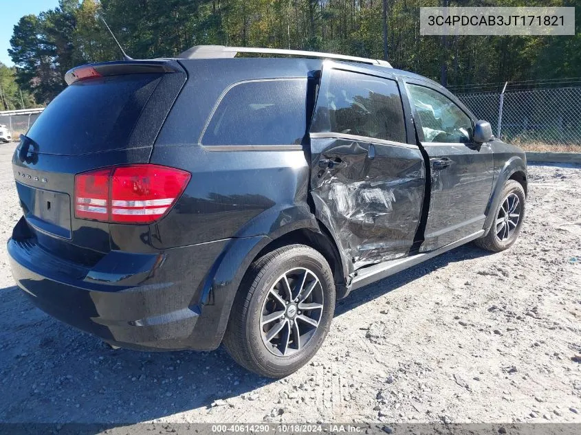 2018 Dodge Journey Se VIN: 3C4PDCAB3JT171821 Lot: 40614290