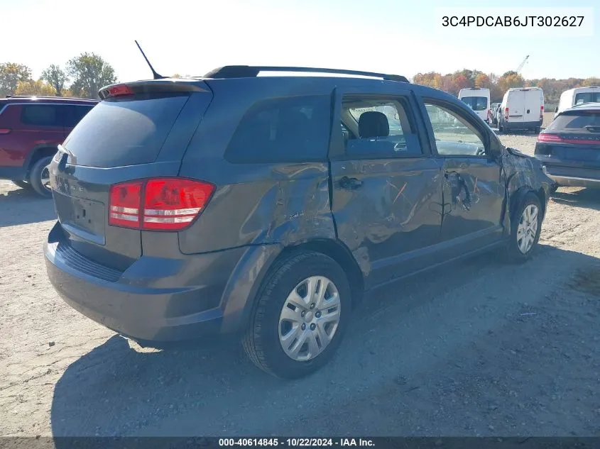 2018 Dodge Journey Se VIN: 3C4PDCAB6JT302627 Lot: 40614845