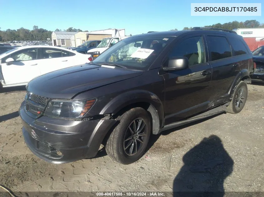 2018 Dodge Journey Se VIN: 3C4PDCAB8JT170485 Lot: 40617505