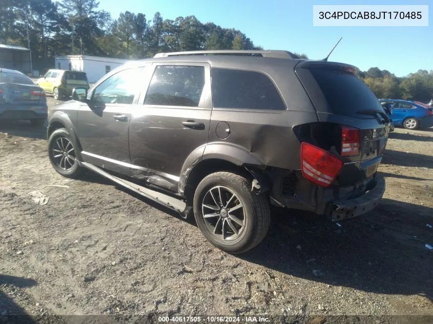 2018 Dodge Journey Se VIN: 3C4PDCAB8JT170485 Lot: 40617505