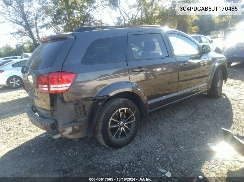 2018 Dodge Journey Se VIN: 3C4PDCAB8JT170485 Lot: 40617505