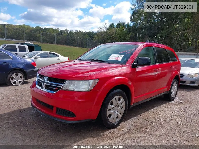 2018 Dodge Journey Se VIN: 3C4PDCAB4JT529301 Lot: 40623469