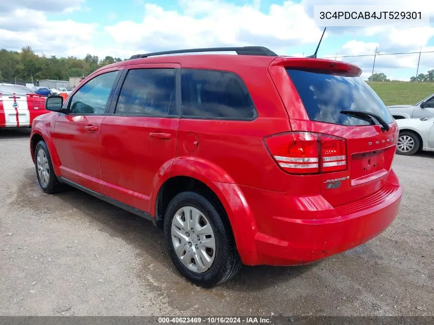 2018 Dodge Journey Se VIN: 3C4PDCAB4JT529301 Lot: 40623469