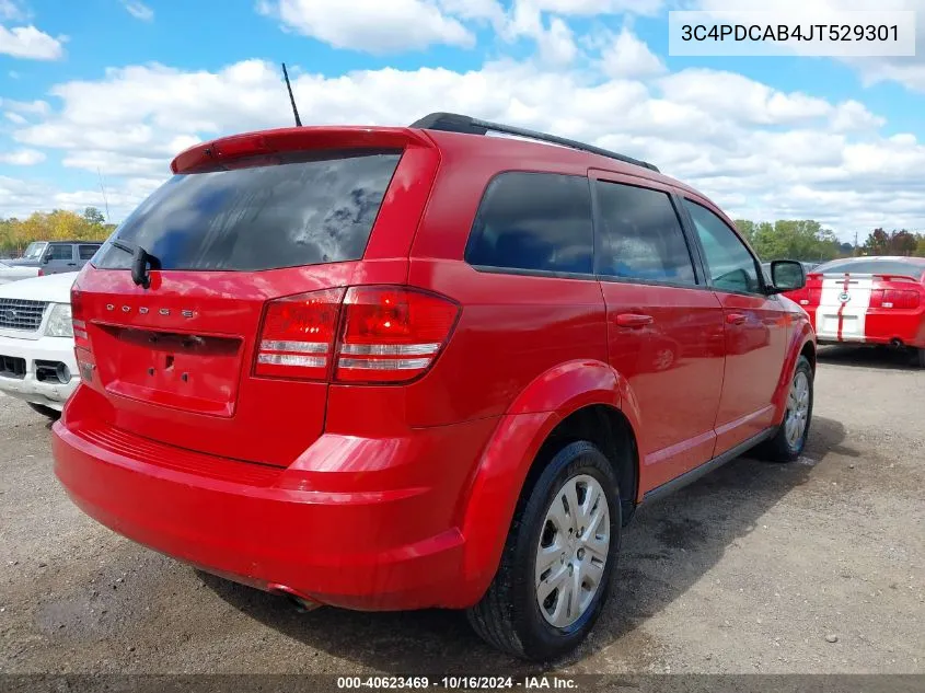 2018 Dodge Journey Se VIN: 3C4PDCAB4JT529301 Lot: 40623469