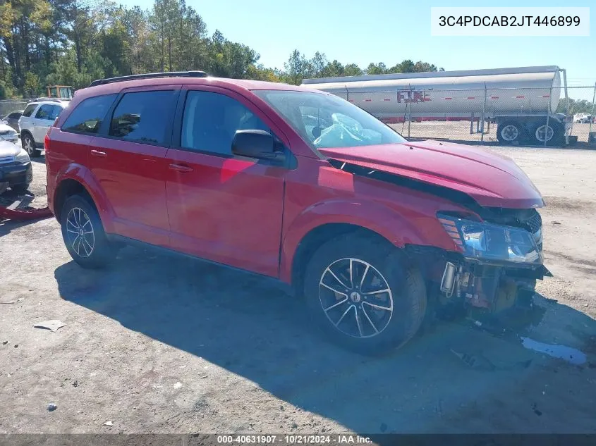 2018 Dodge Journey Se VIN: 3C4PDCAB2JT446899 Lot: 40631907