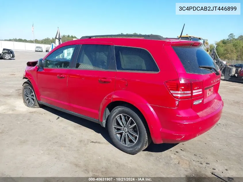 2018 Dodge Journey Se VIN: 3C4PDCAB2JT446899 Lot: 40631907