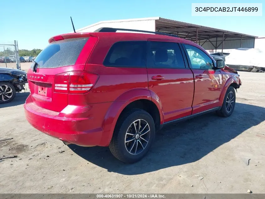 2018 Dodge Journey Se VIN: 3C4PDCAB2JT446899 Lot: 40631907