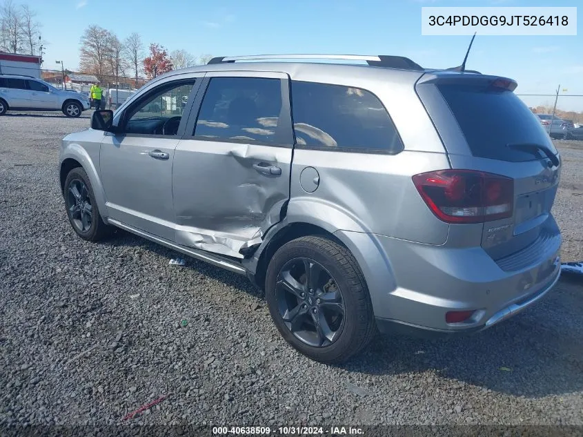 2018 Dodge Journey Crossroad Awd VIN: 3C4PDDGG9JT526418 Lot: 40638509