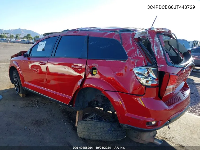 2018 Dodge Journey Sxt VIN: 3C4PDCBG6JT448729 Lot: 40658204