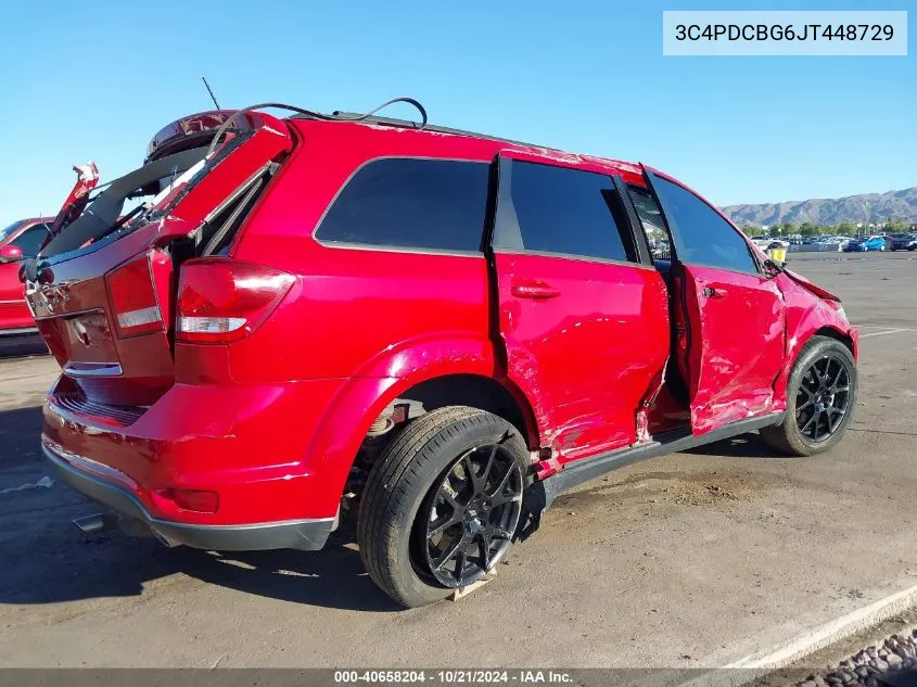 2018 Dodge Journey Sxt VIN: 3C4PDCBG6JT448729 Lot: 40658204