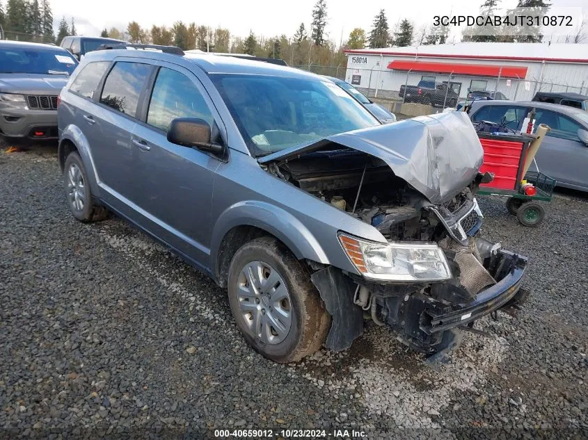 2018 Dodge Journey Se VIN: 3C4PDCAB4JT310872 Lot: 40659012