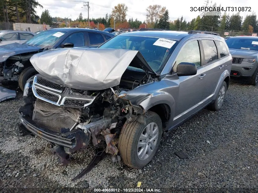 2018 Dodge Journey Se VIN: 3C4PDCAB4JT310872 Lot: 40659012