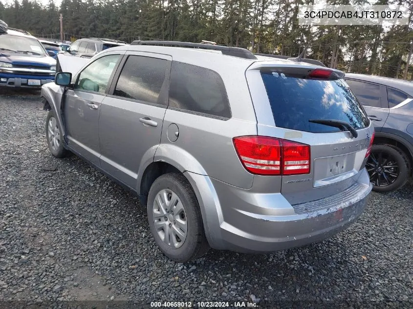 2018 Dodge Journey Se VIN: 3C4PDCAB4JT310872 Lot: 40659012